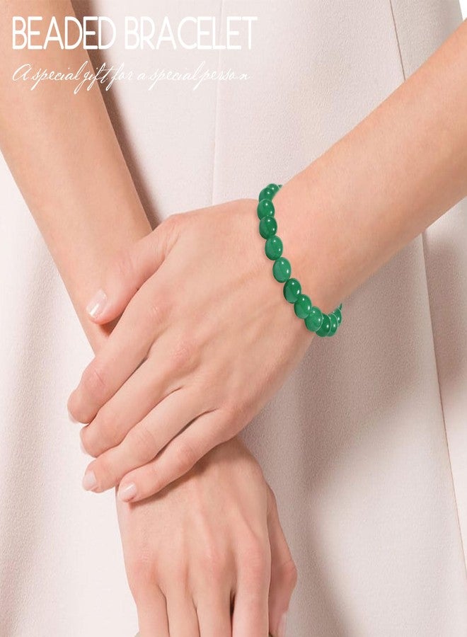 FSSODWT Handmade Green Jade Bracelet for Women,Stress Relief Healing Crystal Bracelet,Natural Jade Bead Bracelet,10MM Stretch Elastic Bracelet,Crystal Jewelry Gifts for Women Men (Jade) - Image 5
